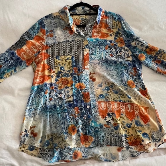 Silk Button Down Blouse - Picture 9 of 9